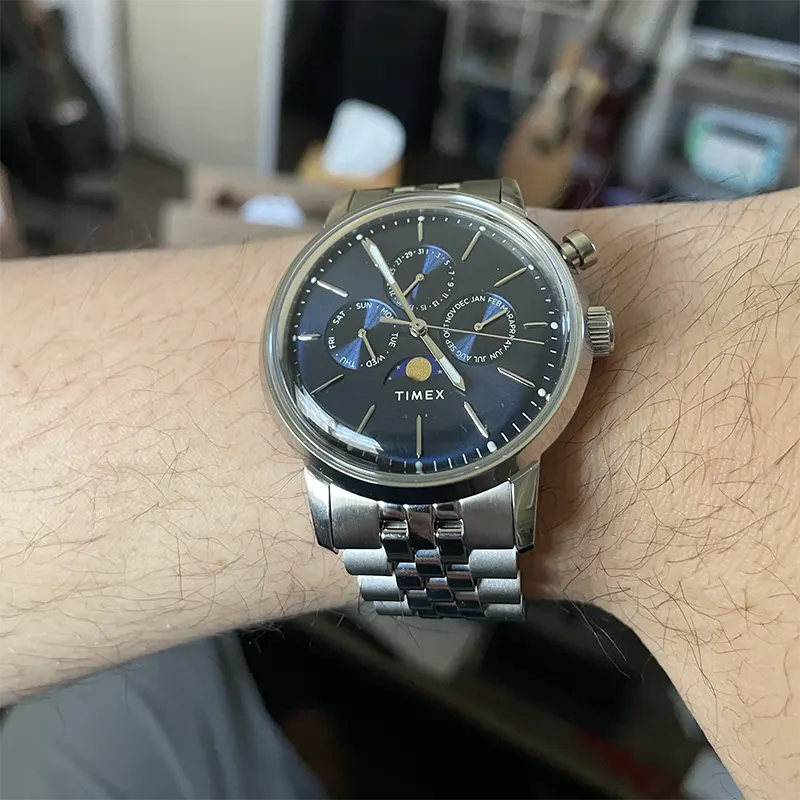 Timex Marlin® Chronograph Moon Phase Blue Dial Men's Watch- TWEG26802